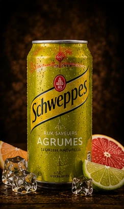 Schweppes agrumes - plat du restaurant italien LE 55 à Suresnes