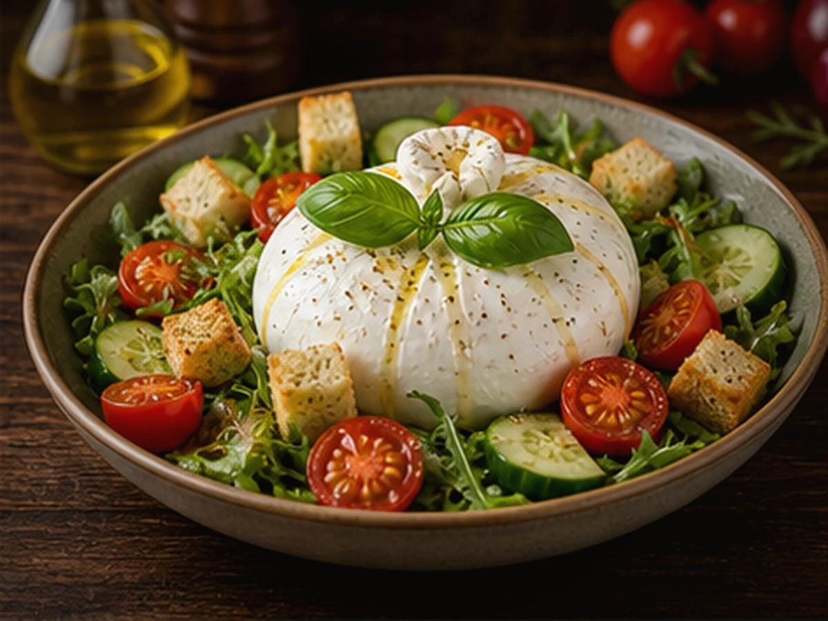Burrata - plat du restaurant italien LE 55 à Suresnes